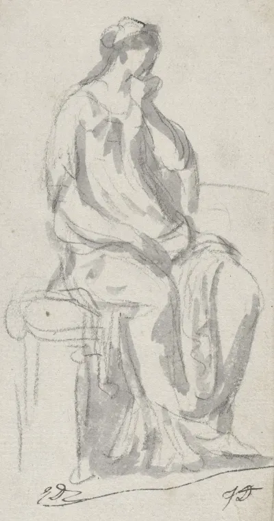 Classical Sculpture Of A Pensive Woman