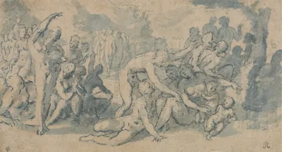 Classical Study With Numerous Nude Figures