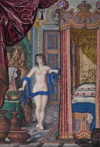 Cleopatra And The Asp In An Elegant Interior