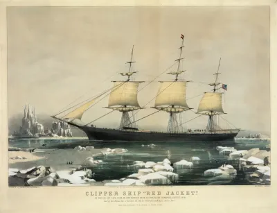 Clipper Ship Red Jacket In The Ice Off Cape Horn On Her Passage From Australia To Liverpool August 1854