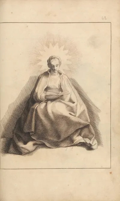 Cloaked Woman Seated Reading