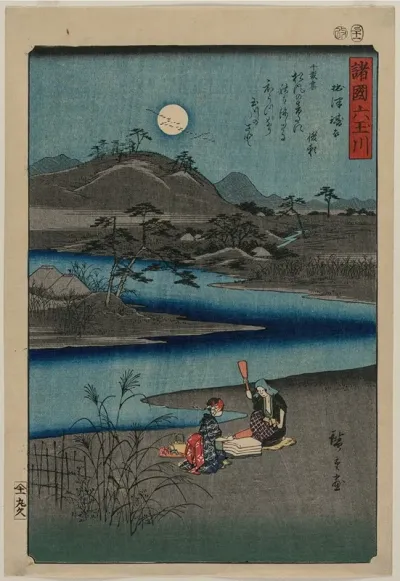 Cloth Fulling Jewel River In Settsu From The Series Six Jewel Rivers Of The Various Provinces