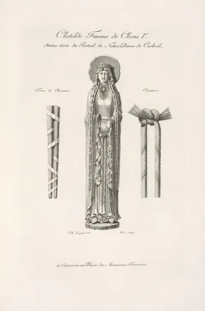 Clotilde Femme De Clovis Ier Statue Tiree Du Portail De Notre Dame De Corbeil Et Conservee Au Musee Des Monumens Francais