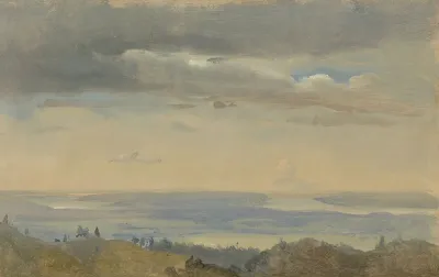 Cloud Study With River Landscape