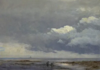 Cloud Study With Two Figures