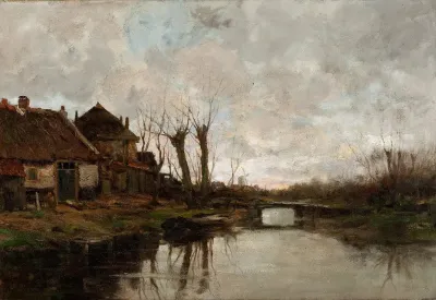 Cloudy Day Along A Dutch Canal
