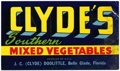 Clydes Southern Mixed Vegetables Label