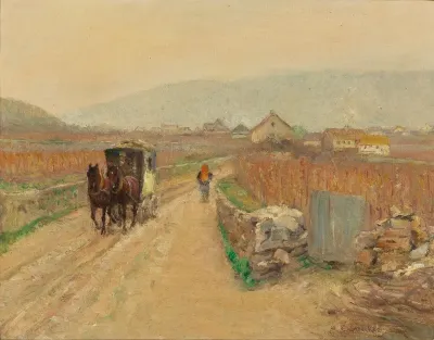 Coach On A Village Road