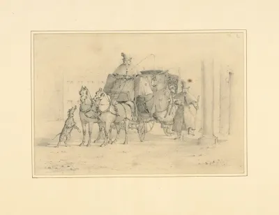 Coach With Driver Passengers And Dog Barking
