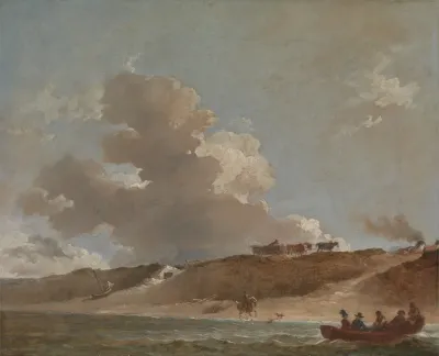 Coastal Landscape With A Ferry Boat