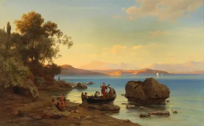 Coastal Landscape With Amazons
