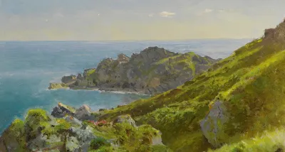 Coastline With Grassy Slope