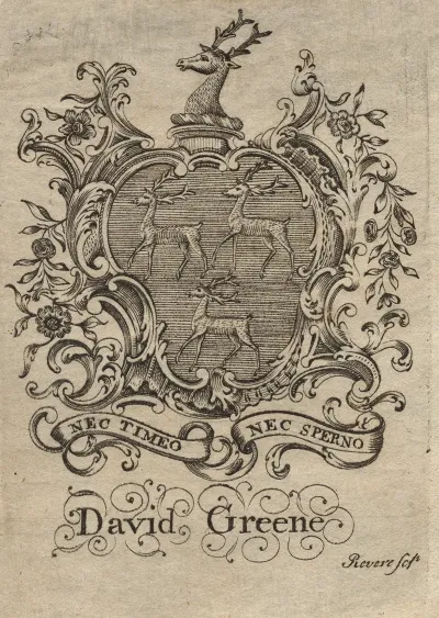 Coat Of Arms With David Greene Inscribed Below
