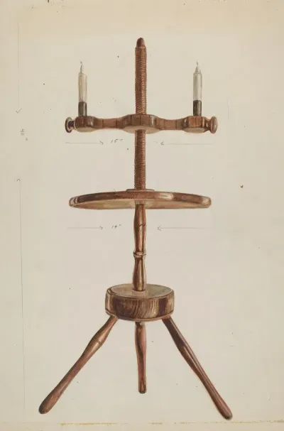Cobblers Table With Candle Stand
