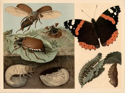 Cockchafer And Butterfly 2