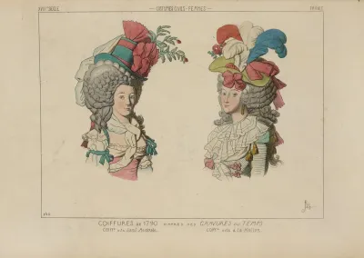 Coiffures De 1790 Dapres Des Gravures Du Temps Coiffure Dite Sans Redoute Coiffure Dit A La Nation