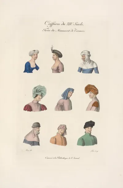 Coiffures Du Xive Siecle Tirees Du Manuscrit De Terence