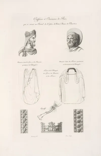 Coiffures Et Ornemens De Rois Qui Se Soient Au Portail De Leglise De Notre Dame De Chartres