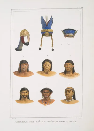 Coiffures Et Suite De Tetes De Differentes Castes Sauvages