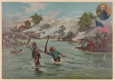 Col Funston And 20th Kansas Volunteers Crossing The River At Calumpit April 26th 1899