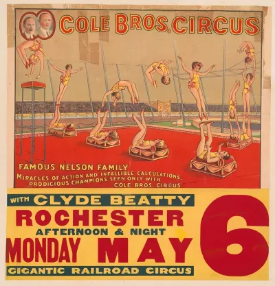 Cole Bros Circus Famous Nelson Family With Clyde Beatty