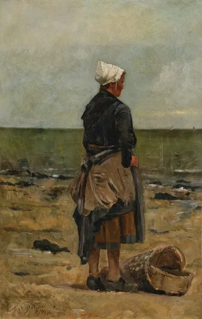 Collecting Shells Study For Poletaise