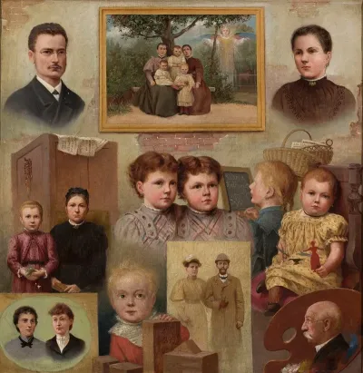 Collective Portrait Of The Kalinowski Family With The Painters Self Portrait