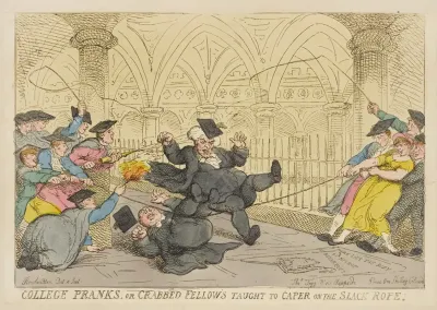 College Pranks Or Crabbed Fellows Taught To Caper On The Slack Rope