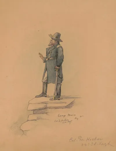 Colonel Frederick Hecker Twenty Fourth Illinois Camp Nevin Kentucky