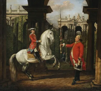 Colonel Konigsfels Teaching Prince Jozef Poniatowski How To Ride