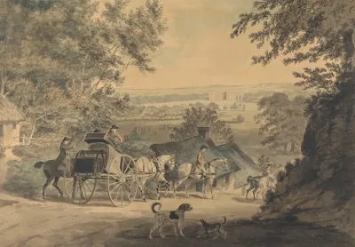 Colonel Thornton Driving Tandem On His Sporting Tour Of Scotland