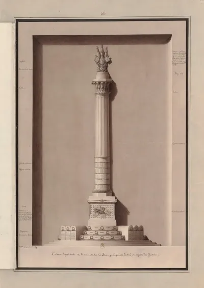 Colonne Sepulchrale Et Manubiaire De La Place Publique De Lentree Principale Du Chateau
