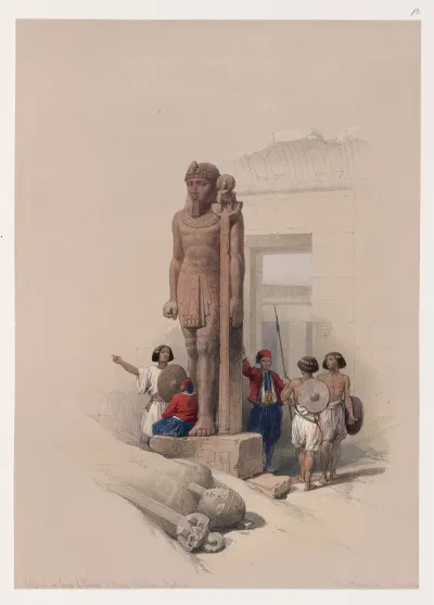 Colossus In Front Of Temple Of Wady Saboua Wadi Al Sabua Nubia