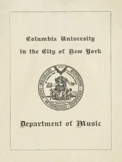 Columbia University Department Of Music