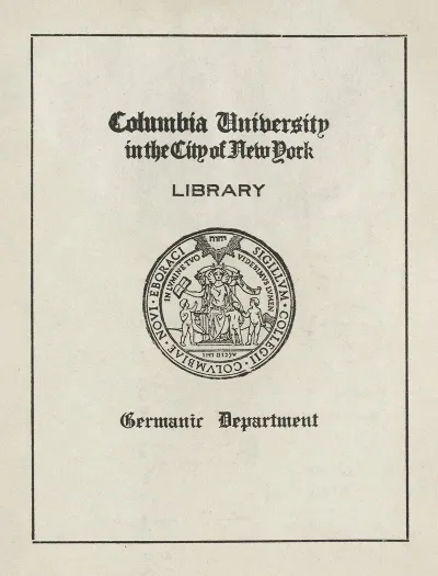 Columbia University Germanic Department