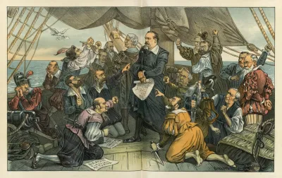 Columbus Cleveland And His Mutinous Crew This Ship Shall Not Turn Back
