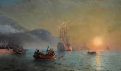 Columbus Farewell Before Starting On His Voyage From Port Palos In Spain