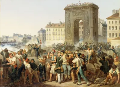 Combat De La Porte Saint Denis 28 Juillet 1830