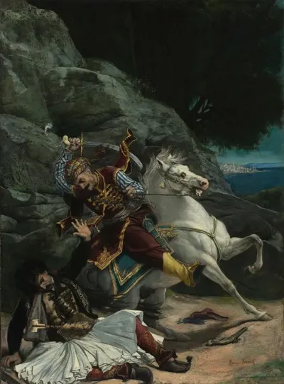 Combat Of A Greek And A Turk
