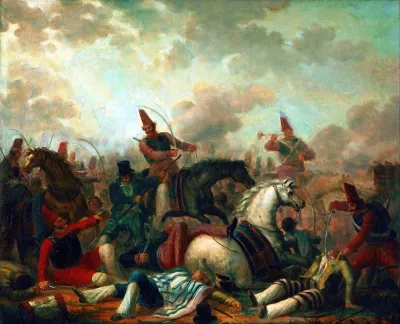 Combate De Caballeria En La Epoca De Rosas