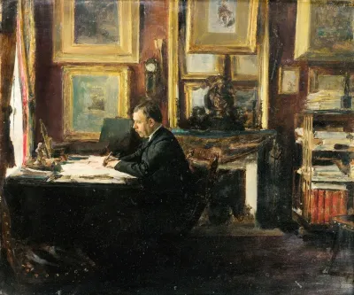 Comedian Constant Coquelin Aka Coquelin Aine In His Study