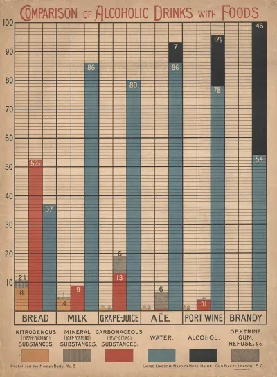 Comparision Of Alcoholic Drinks With Foods