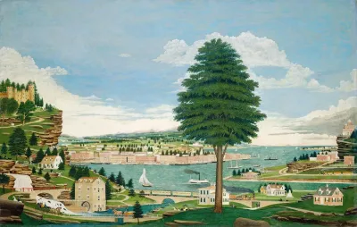 Composite Harbor Scene With Castle