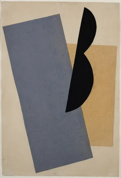 Composition Blue Yellow Black