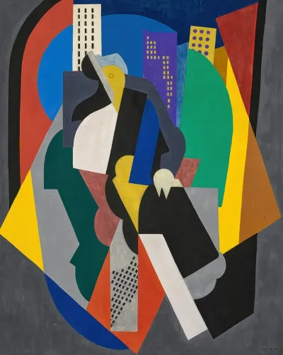 Composition Evocation Figuree Ou Sur Lavenue