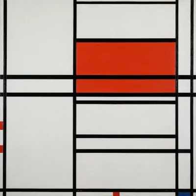 Composition Of Red And White Nom 1composition No 4 With Red And Blue