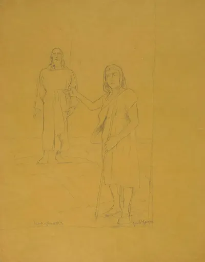 Composition Study For The Painting The Baptism Of Christ
