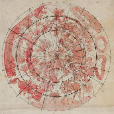 Composition Study With Zodiac Figures For The Hours Ceiling Mural House Chamber Pennsylvania State Capitol At Harrisburg