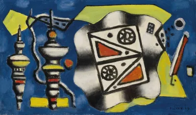 Composition Sur Fond Bleu
