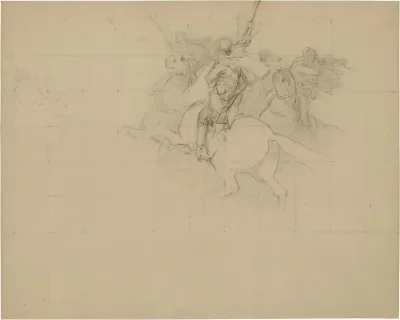 Compositional Study Of A Charging Algerian Horseman
